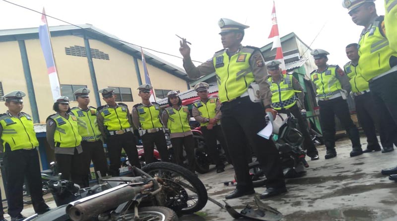 Para anggota Sat lantas Polres Melawi ketika mengikuti pelatihan TPTKP
