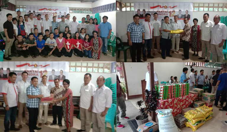 HUT Gerindra Ke 12, DPC Gerindra Sekadau Berbagi Kasih