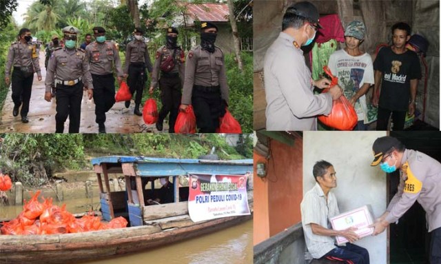 Covid-19, Polres Sekadau Bagikan Paket Sembako