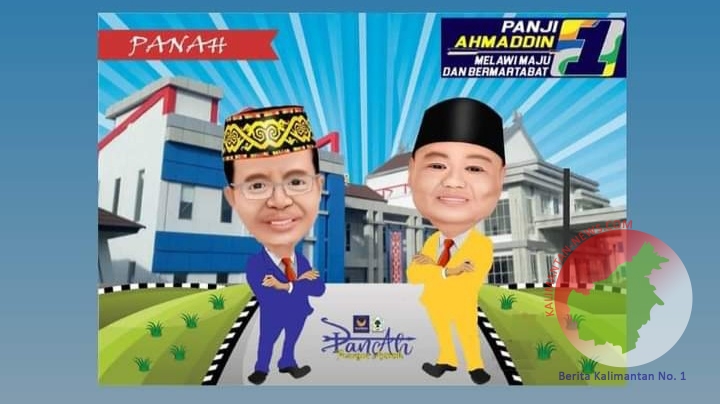 Karikatur Paslon PANAH yang siap melanjutkan Pembangunan Melawi. (Ist) 