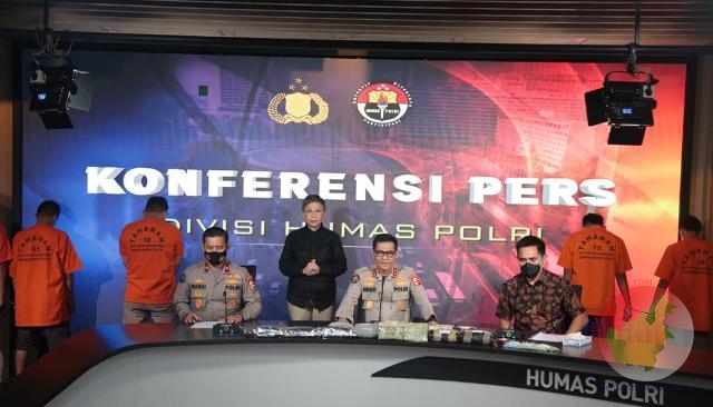 Konferensi Pers Pengungkapan Kasus Narkotika Jaringan Internasional Yang Digelar Divisi Humas Mabes Polri, Jumat (29/1/2021). Poto: Humas Mabes Polri