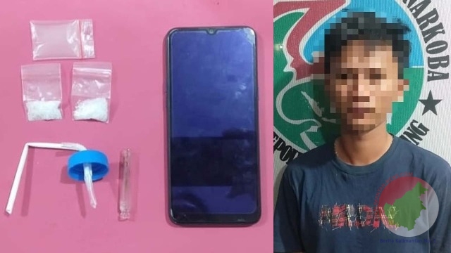 Tersangka SY dan Barang Bukti Narkoba