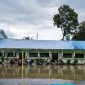 Kondisi halaman SMK Negeri 1 Nanga Pinoh saat tergenang air. (Ist)